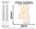 Unfinished Wood Varisty Number Four Shape | DIY Craft Cutout | Wooden Cut Out Cutouts Blank DIY