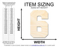 Unfinished Wood Varisty Number Six Shape | DIY Craft Cutout | Wooden Cut Out Cutouts Blank DIY