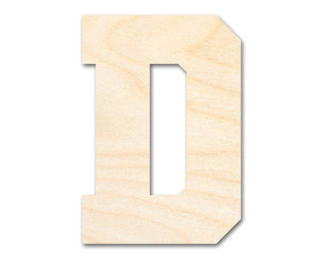 Unfinished Wood Varsity Team Font - D Shape | DIY Craft Cutout | Wooden Cut Out Cutouts Blank DIY