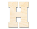 Unfinished Wood Varsity Team Font - H Shape | DIY Craft Cutout | Wooden Cut Out Cutouts Blank DIY