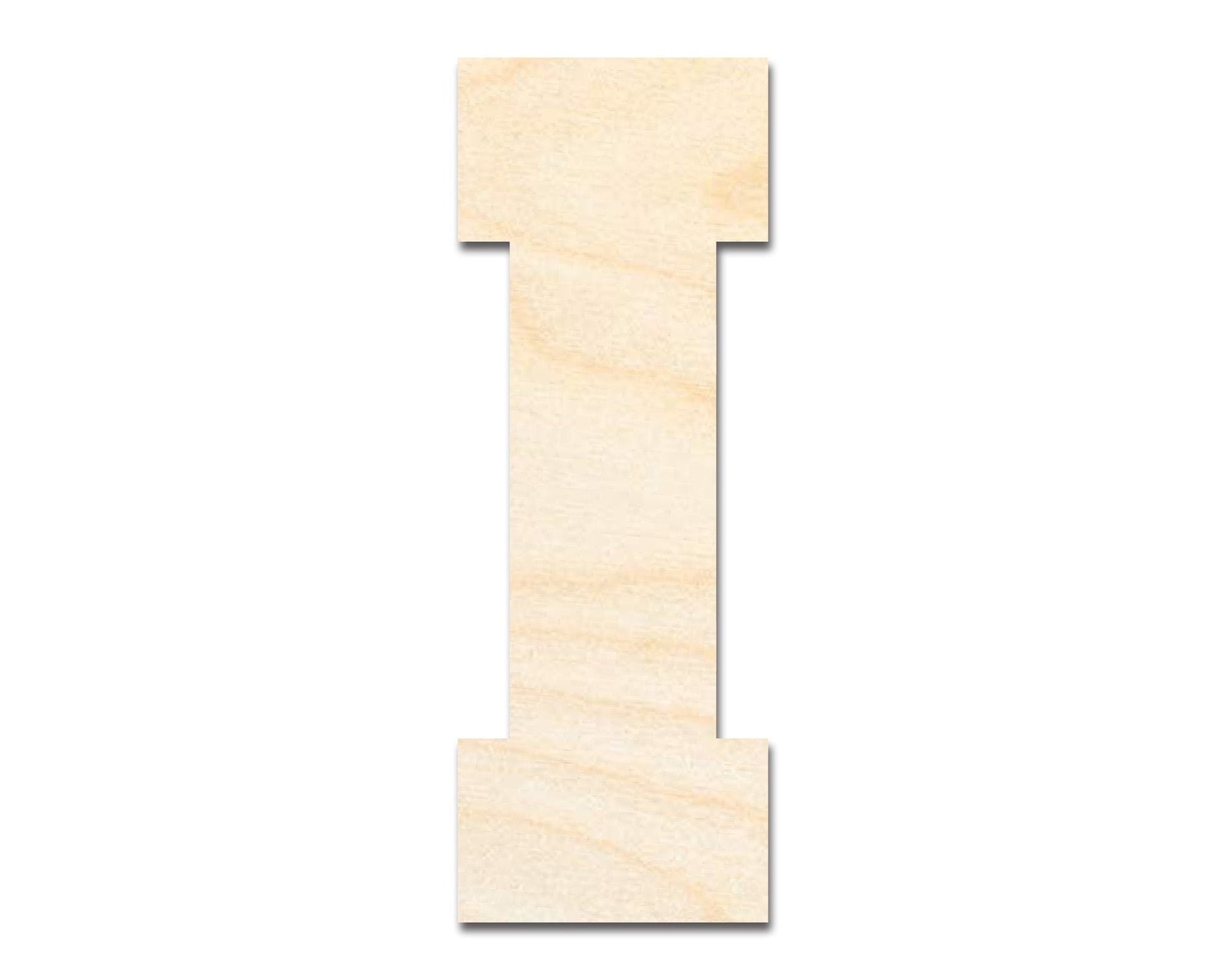 Unfinished Wood Varsity Team Font - I Shape | DIY Craft Cutout | Wooden Cut Out Cutouts Blank DIY