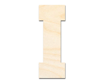 Unfinished Wood Varsity Team Font - I Shape | DIY Craft Cutout | Wooden Cut Out Cutouts Blank DIY