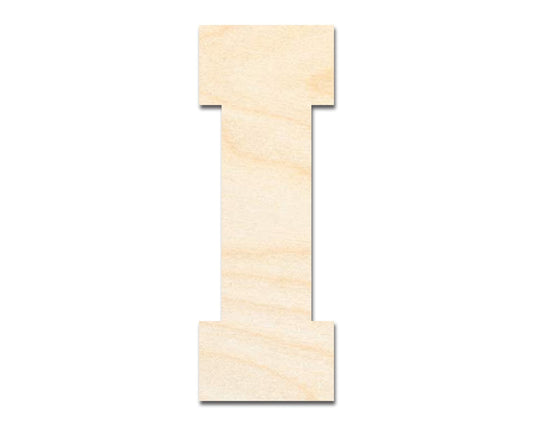 Unfinished Wood Varsity Team Font - I Shape | DIY Craft Cutout | Wooden Cut Out Cutouts Blank DIY