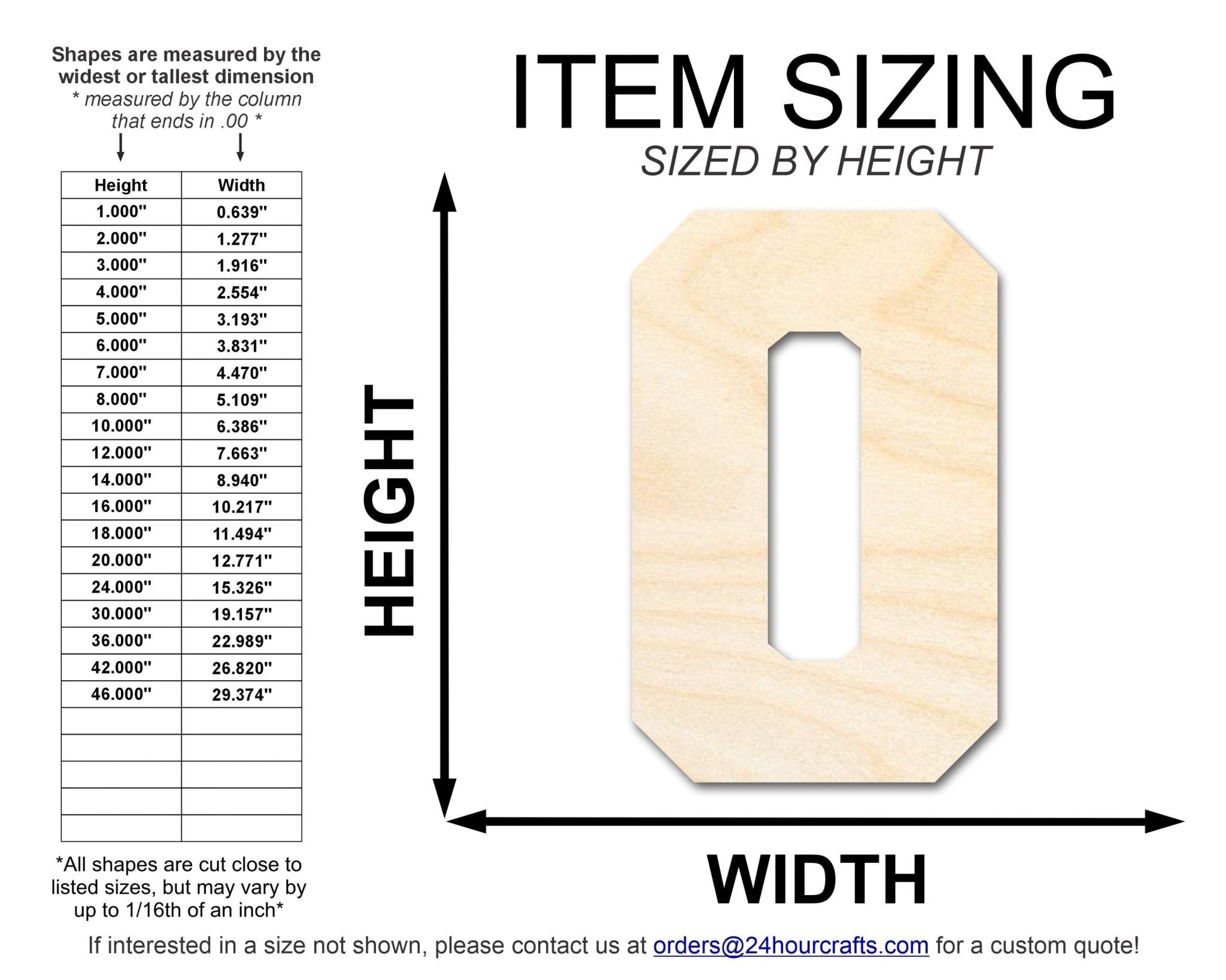 Unfinished Wood Varsity Team Font - O Shape | DIY Craft Cutout | Wooden Cut Out Cutouts Blank DIY