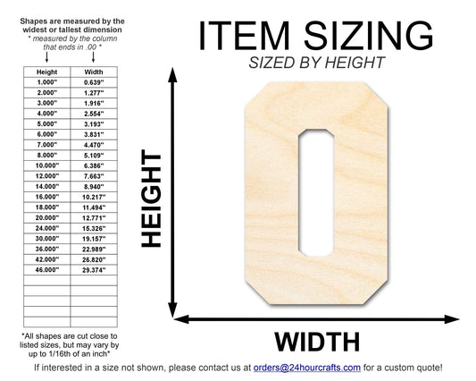 Unfinished Wood Varsity Team Font - O Shape | DIY Craft Cutout | Wooden Cut Out Cutouts Blank DIY