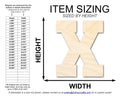 Unfinished Wood Varsity Team Font - X Shape | DIY Craft Cutout | Wooden Cut Out Cutouts Blank DIY