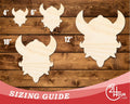 Unfinished Wood Viking Mascot Shape | DIY Craft Cutout | up to 46