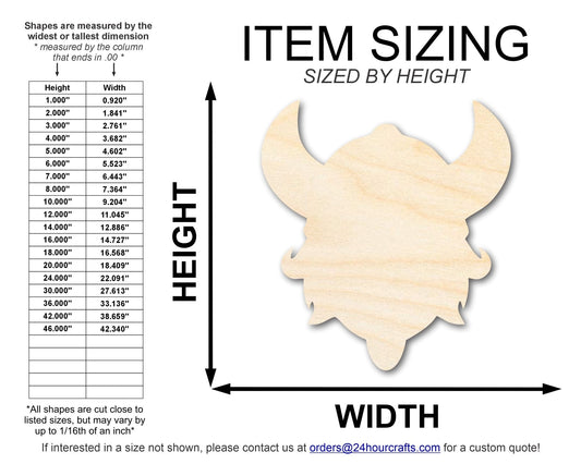 Unfinished Wood Viking Mascot Shape | DIY Craft Cutout | up to 46" DIY