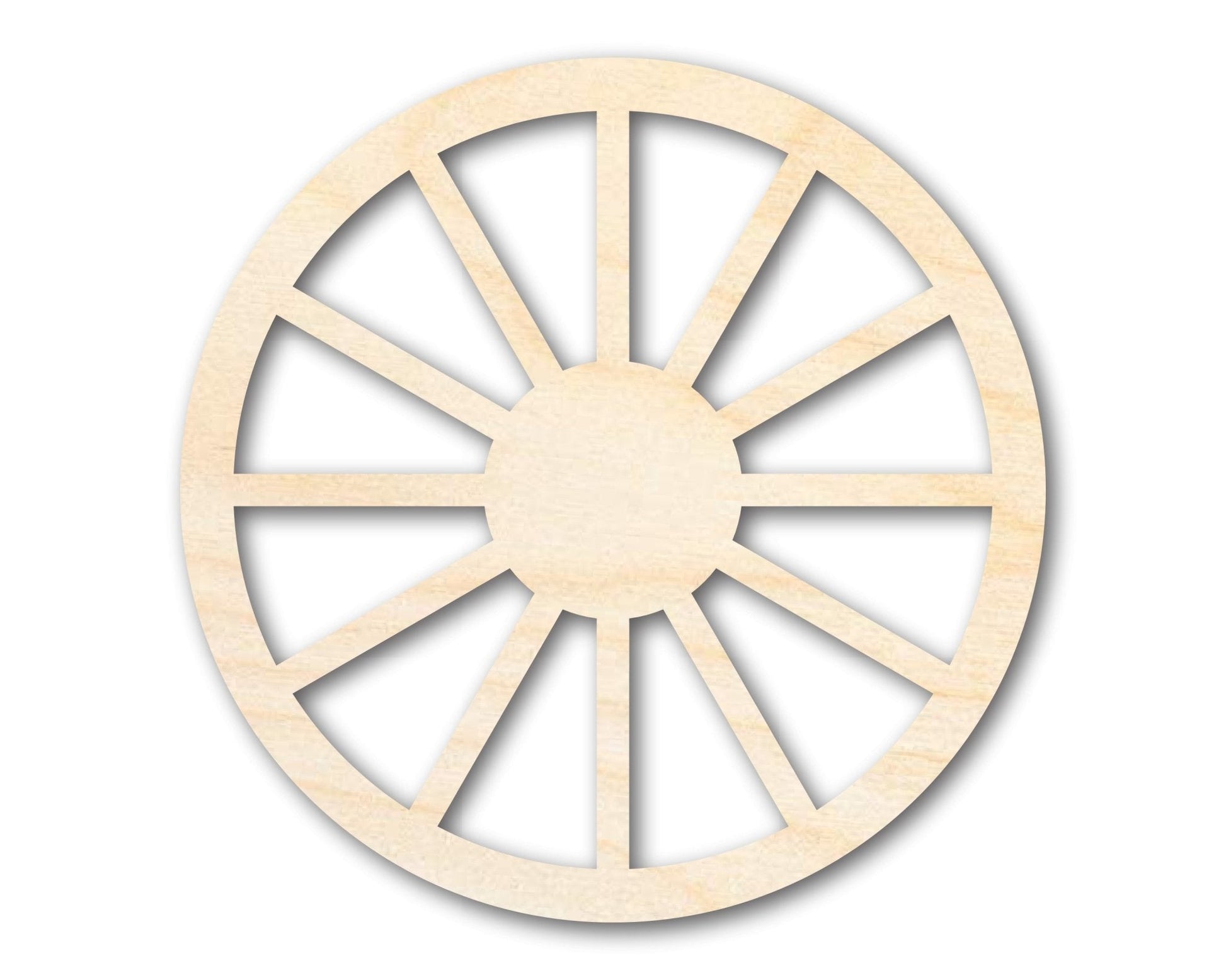 Unfinished Wood Wagon Wheel Shape | Rustic Farmhouse | DIY Craft Cutout | Up to 24"