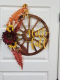 Unfinished Wood Wagon Wheel Shape | Rustic Farmhouse | DIY Craft Cutout | Up to 24