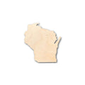 Unfinished Wood Wisconsin Shape - State - Craft - up to 46