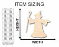 Unfinished Wood Wizard Fantasy Shape - Halloween - Craft - up to 46