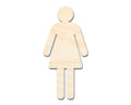 Unfinished Wood Womens Bathroom Sign Shape - Craft - up to 46
