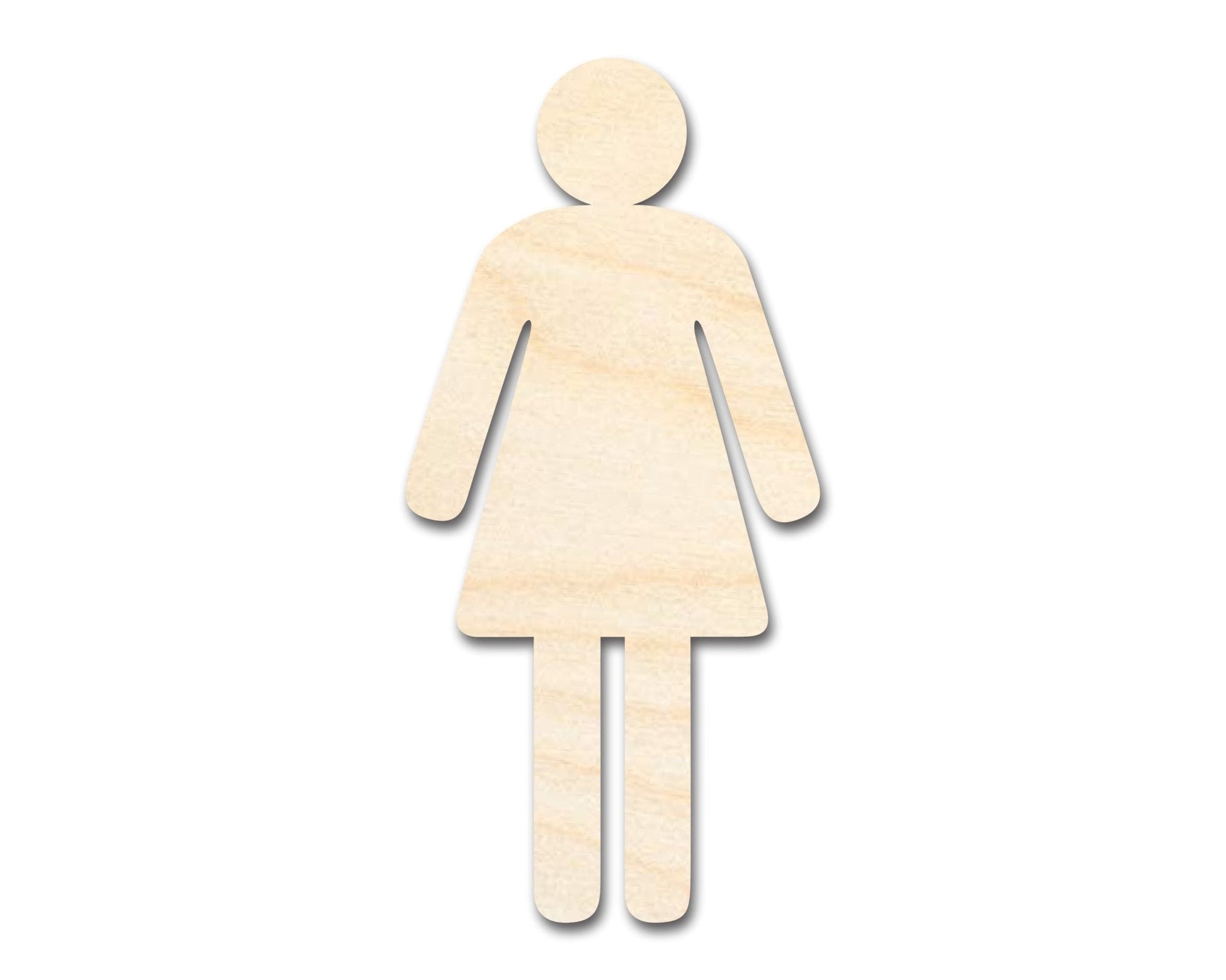 Unfinished Wood Womens Bathroom Sign Shape - Craft - up to 46" DIY