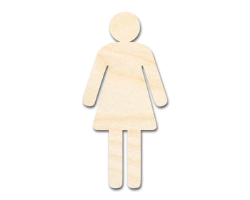 Unfinished Wood Womens Bathroom Sign Shape - Craft - up to 46" DIY