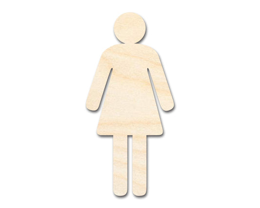 Unfinished Wood Womens Bathroom Sign Shape - Craft - up to 46" DIY